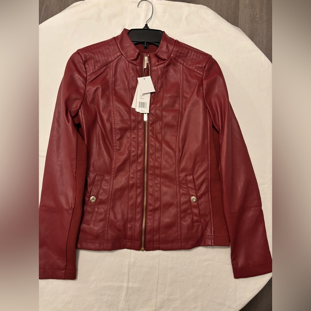 Philosophy Deep Red Leather Jacket